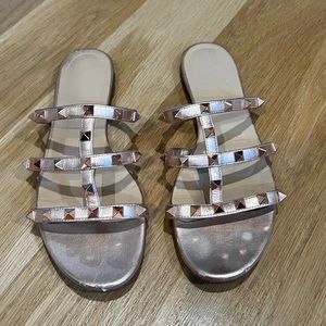 Valentino rockstud caged flat slide